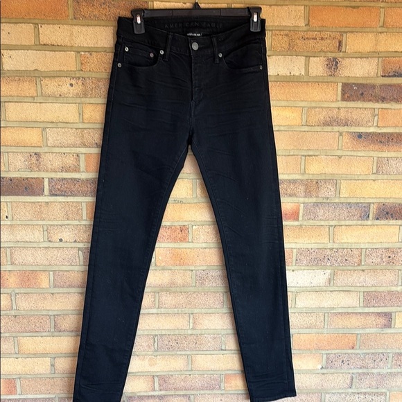 American Eagle Men’s Next Level Flex Black Denim Skinny Jeans Stretchy - Picture 1 of 9